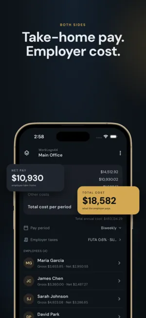 WorkLogs44 — Paycheck & payroll